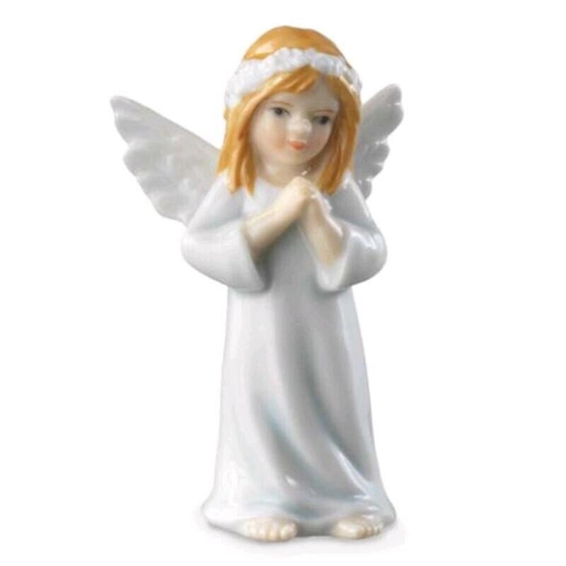 Royal Copenhagen Statuina Angelo con ghirlanda Royal Copenhagen Statuina Angelo con ghirlanda