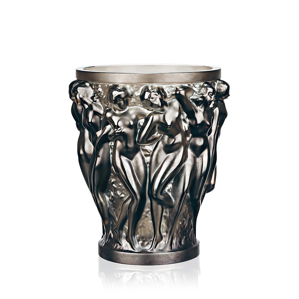 Lalique Bacchantes Small Vase Bronze Crystal