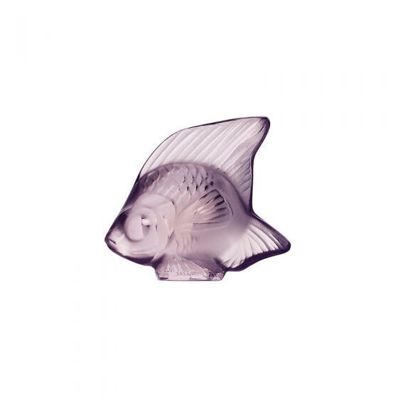 Lalique scultura di pesce lilla