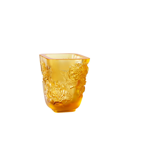 Lalique Vaso Pivoines Ambra
