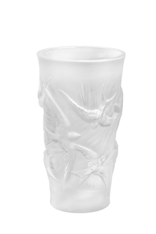 Lalique vaso Hirondelles incolore Lalique vaso Hirondelles incolore
