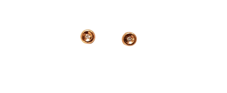 Bibigì Orecchini in Oro Rosa 18 kt con diamanti Cipollina- Varie Carature