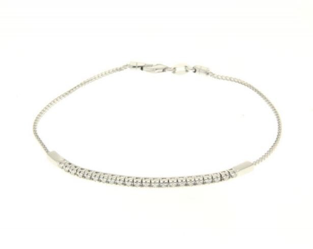 Crusado Bracciale Mezzo Tennis in oro bianco 18 kt con Diamanti