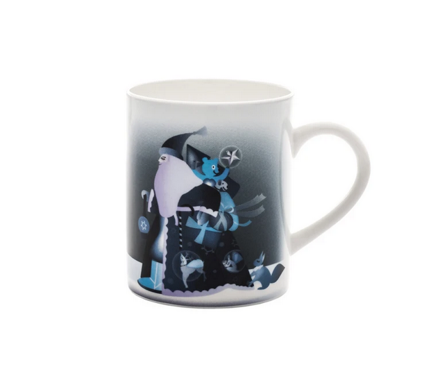 Alessi Blue Christmas Mug in bone china decorata AAA062