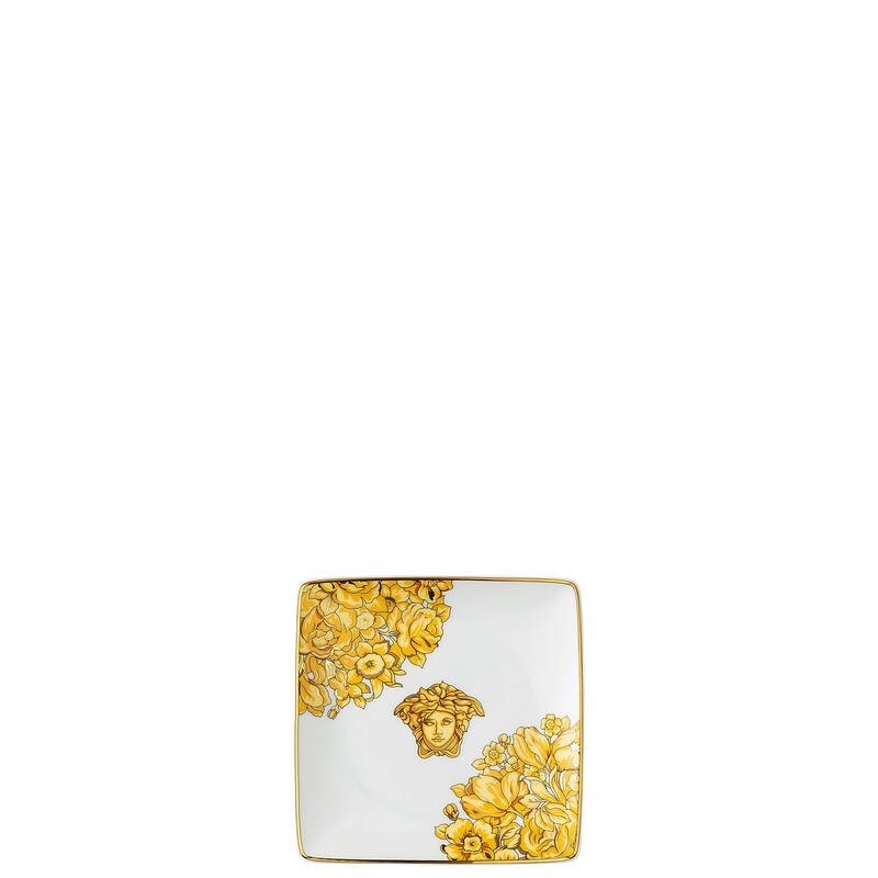 VERSACE COPPETTA QUADRA PIANA MEDUSA RHAPSODY BIANCO 12 CM