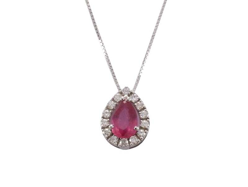 Bibigì Collana in oro bianco 18 kt con Rubino e Brillanti