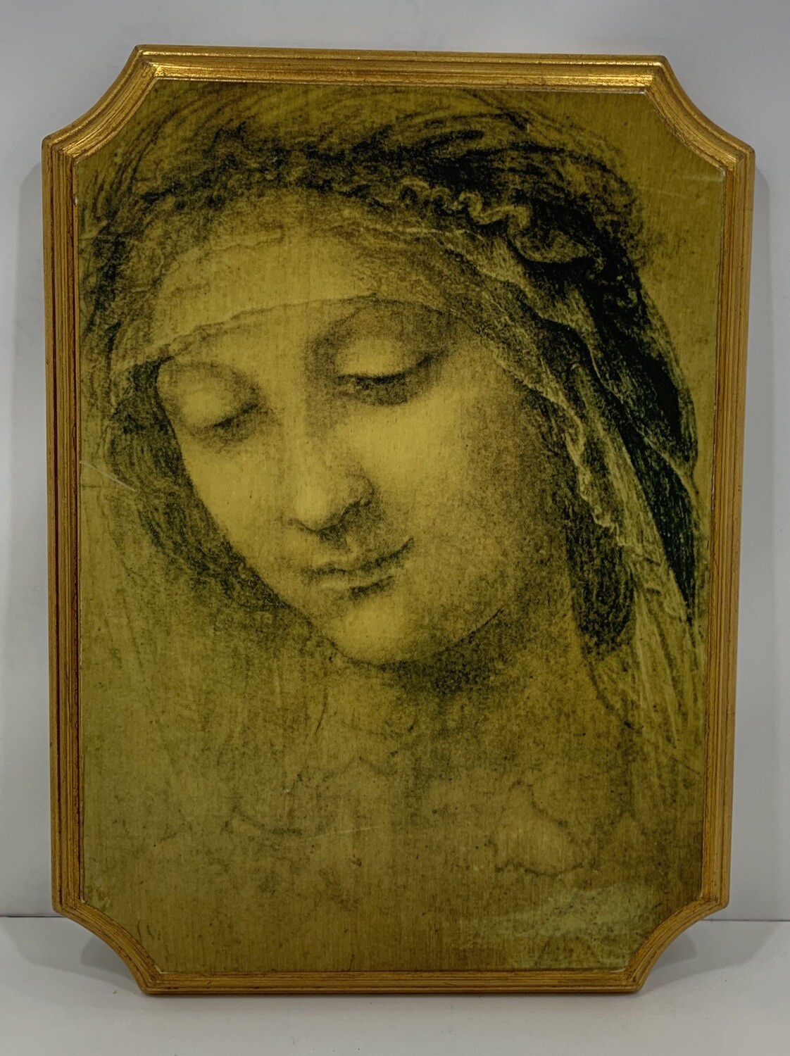 SELLI Firenze: Sacro, volto Madonna su legno.