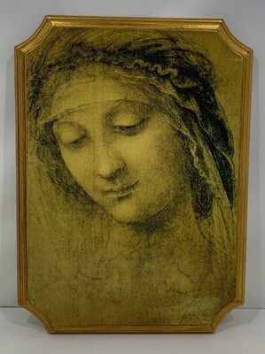 SELLI Firenze: Sacro, volto Madonna su legno.