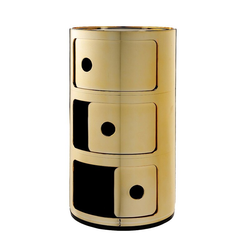 Kartell Contenitore Componibile 3 elementi Metal Oro Kartell Contenitore Componibile 3 elementi Metal Oro