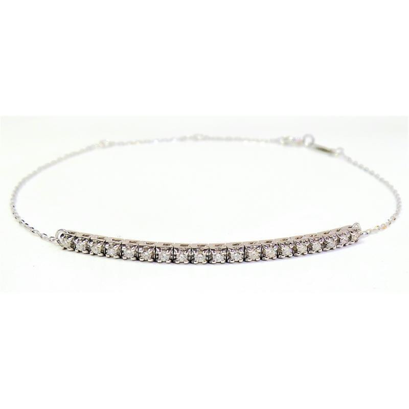 Bibigì mezzo tennis con catena in oro bianco e diamanti taglio brillante - Varie carature