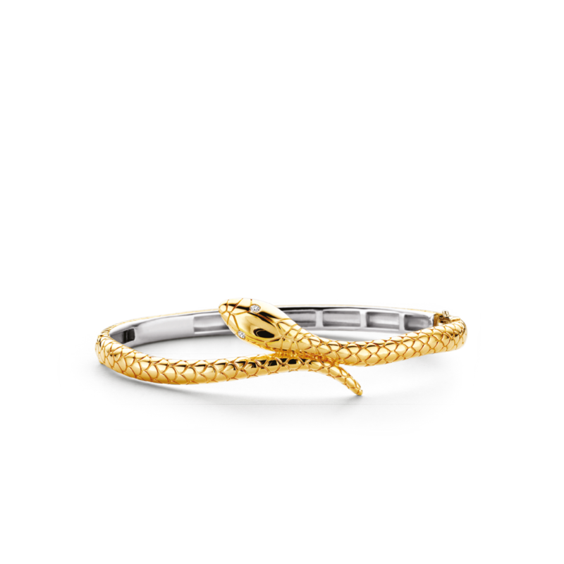 TI SENTO Milano Bracciale rigido in argento 925 placcato in oro giallo