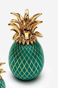 Sequenze scultura ananas smeraldo e oro H.25 cm Sequenze scultura ananas smeraldo e oro H.25 cm