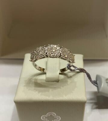 Crusado anello veretta con diamanti pavè 0,63 ct