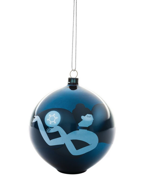 Blu 10x10x10.70 cm Alessi Blue Christmas AAA07 4 Decorazione per Albero di Natale Vetro soffiato 