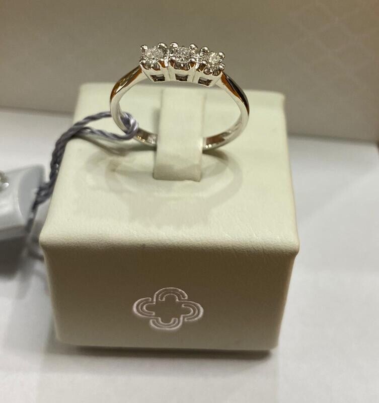 Crusado anello trilogy con diamanti taglio brillante 0,21 ct