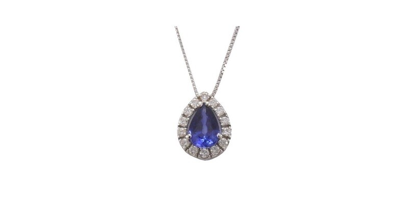 Bibigì Collana in oro bianco 18 kt con Zaffiro e Diamanti