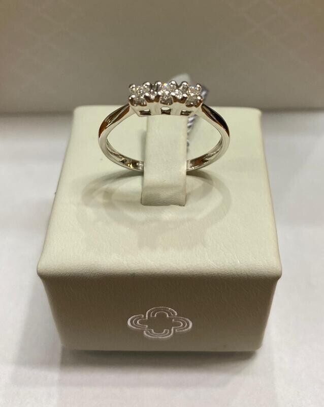 Crusado anello trilogy con diamanti taglio brillante 0,15 ct