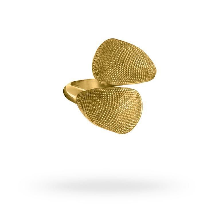 Diva Gioielli Anello regolabile in argento con elementi finali a forma di goccia