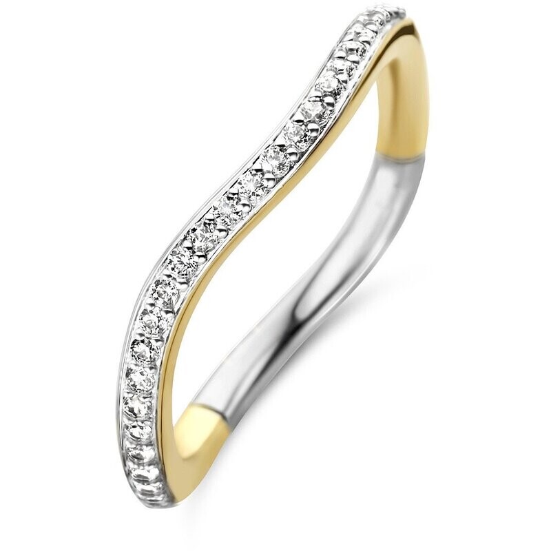 Ti Sento Milano anello donna argento 925 e zirconi placcato in oro giallo