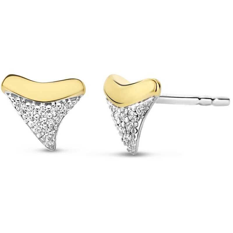 Ti Sento Milano orecchini in argento 925 placcati in oro giallo con zirconi bianchi
