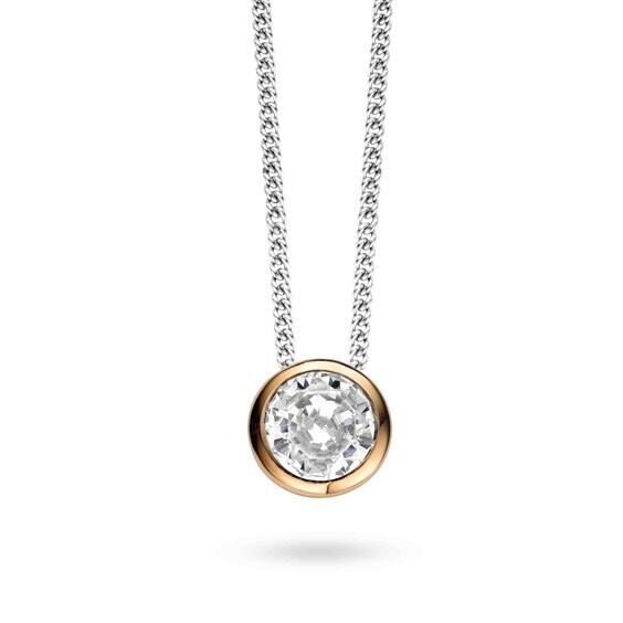 TI SENTO - Milano Collana in argento sterling placcato oro rosa e zirconi