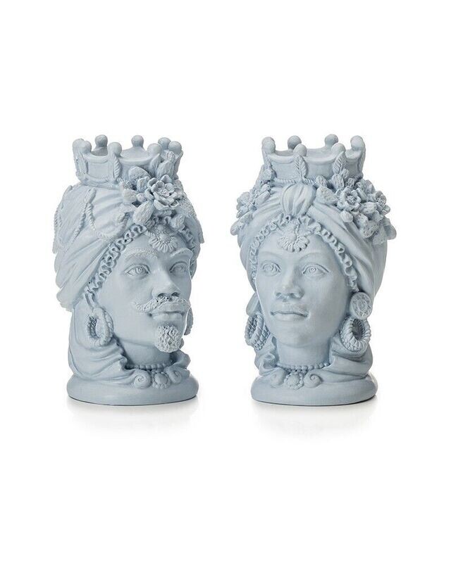 Lamart Palais Royal coppia teste di moro azzurro 11 cm