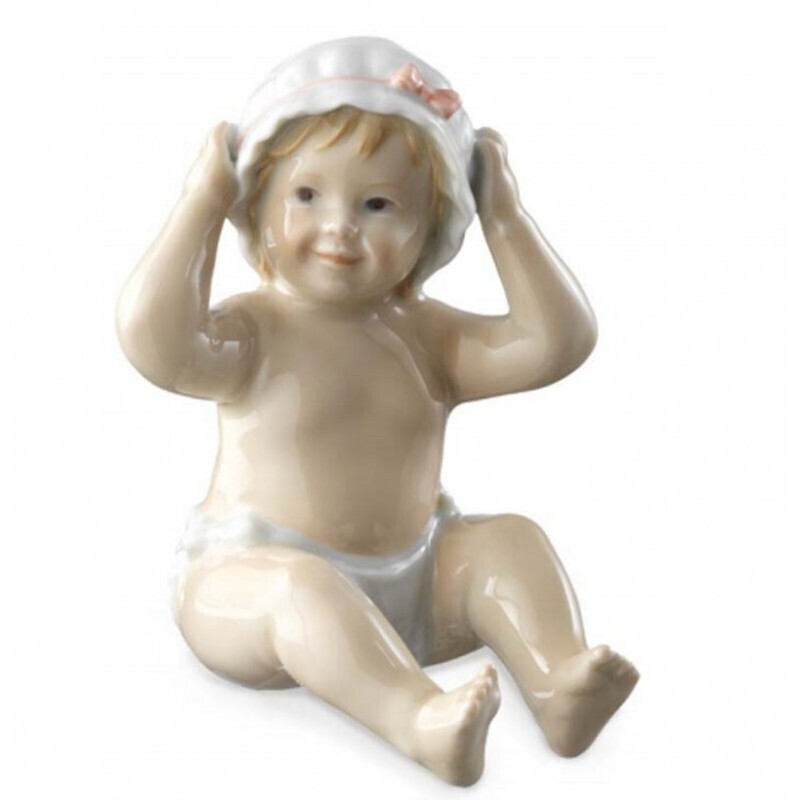 Royal Copenhagen Statuina Neonata con Cuffietta Royal Copenhagen Statuina Neonata con Cuffietta