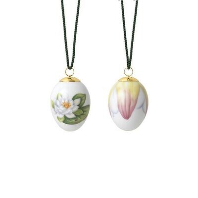 Royal Copenhagen Easter Egg 2023 - Water Lilly Buds and Petals 6 cm, 2 pcs