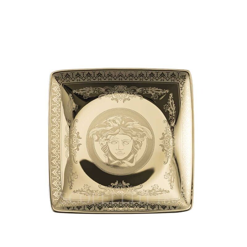 Versace Golden Medusa coppetta quadra piana 12 cm Versace Golden Medusa coppetta quadra piana 12 cm