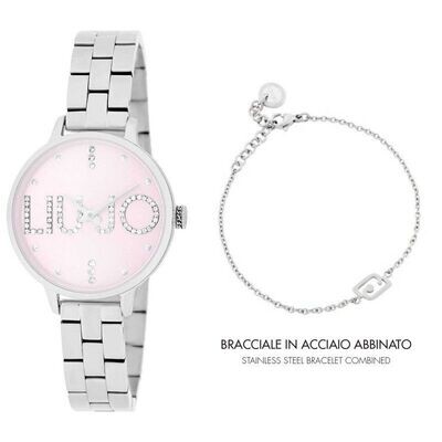 Liu-jo TLJ2038 Orologio Couple plus rosa + bracciale omaggio abbinato