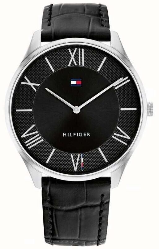TOMMY HILFIGER OROLOGIO UOMO BECKER 43 mm Pelle Nero