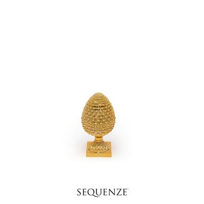 Sequenze scultura pigna oro H. 15 cm