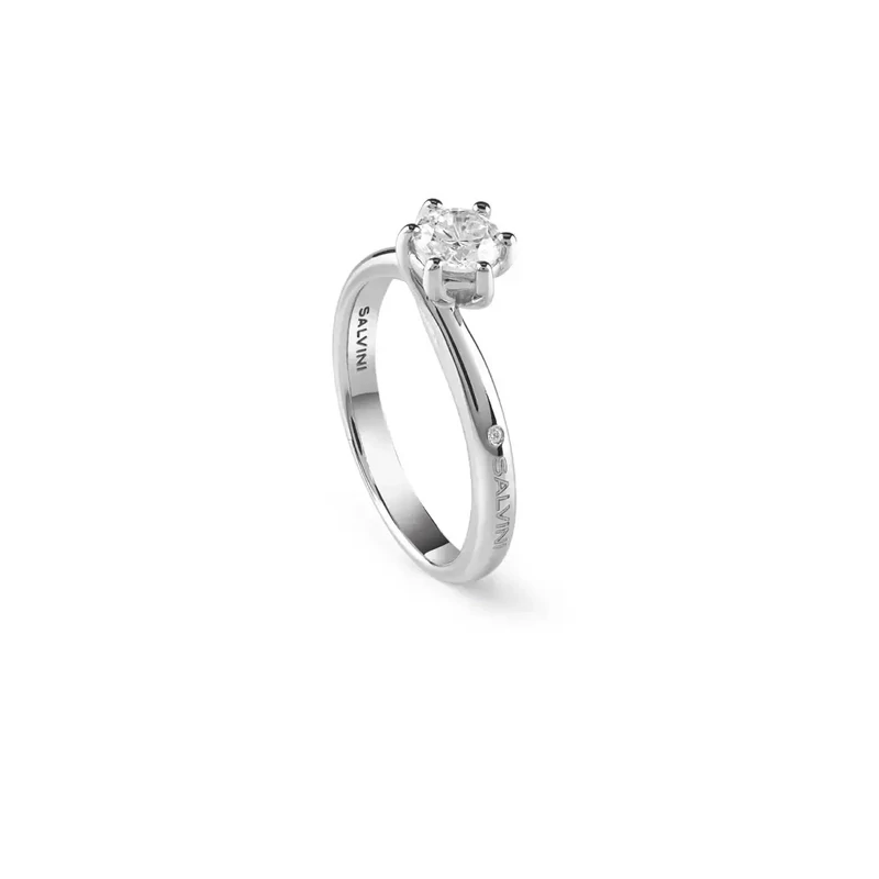 Salvini Damiani Linea LAVINIA - Anello solitario in oro bianco con diamante ct. 0.40