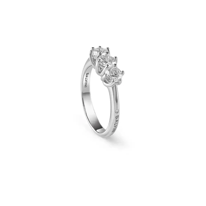 Salvini Damiani Linea LAVINIA - Anello trilogy in oro bianco con diamanti ct. 0.75