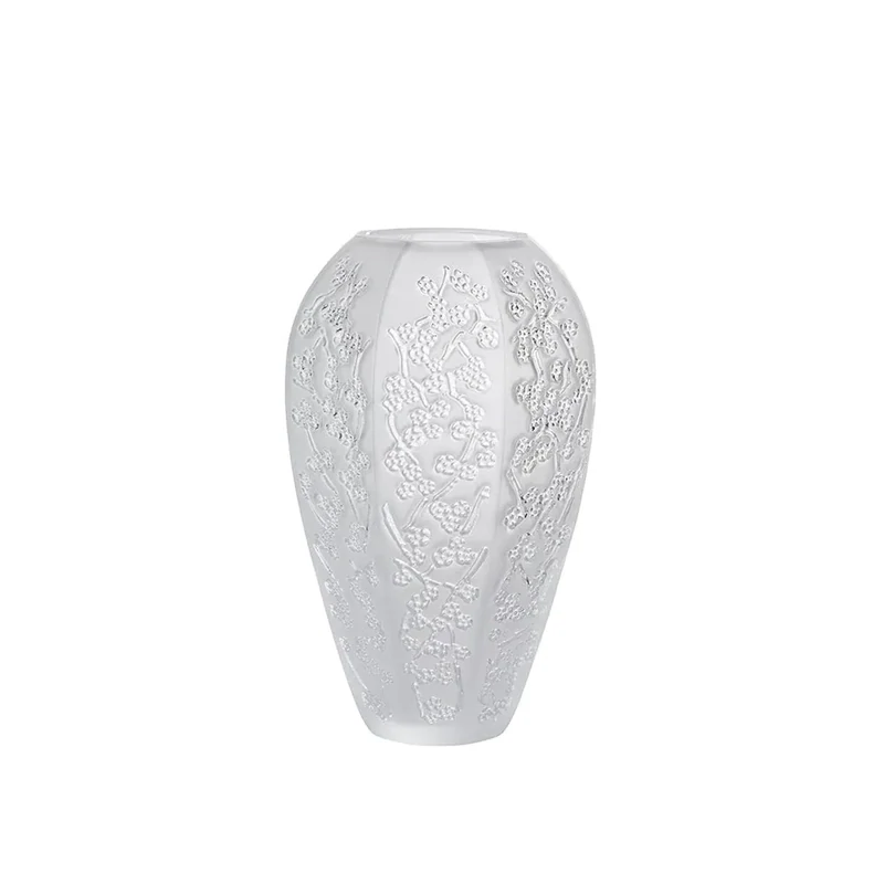 LALIQUE SAKURA VASE CLEAR CRYSTAL LALIQUE SAKURA VASE CLEAR CRYSTAL