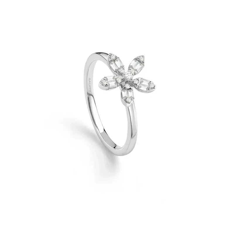 Salvini Damiani Linea MAGIA GARDEN - Anello in oro bianco con diamanti ct. 0.22
