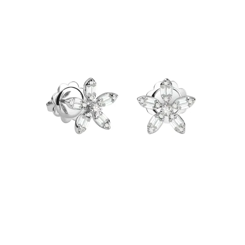 Salvini Damiani Linea MAGIA GARDEN - Orecchini in oro bianco con diamanti ct. 0.25