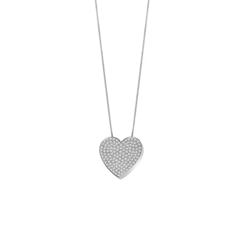 Salvini Damiani Linea SEGNI - Collana Cuore in oro bianco con diamanti ct. 1.15
