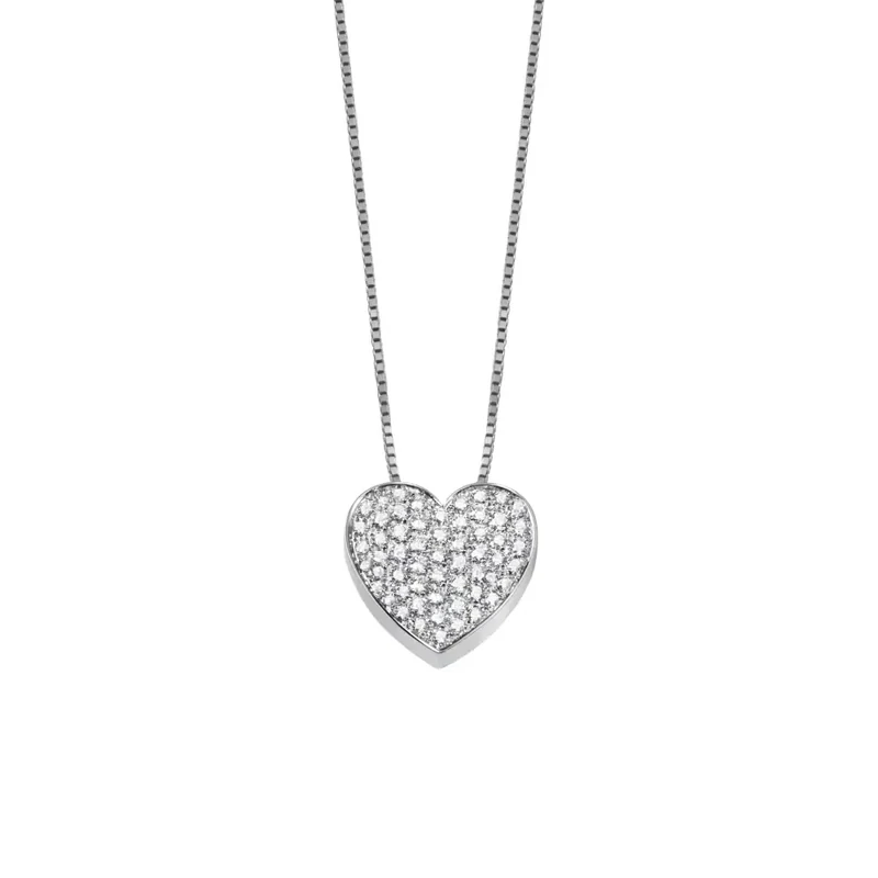 Salvini Damiani Linea SEGNI - Collana Cuore in oro bianco con diamanti ct. 0.71