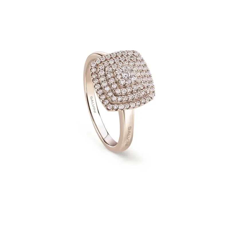 Salvini Damiani Linea BAGLIORI - Anello in oro rosa con diamanti ct. 0.28