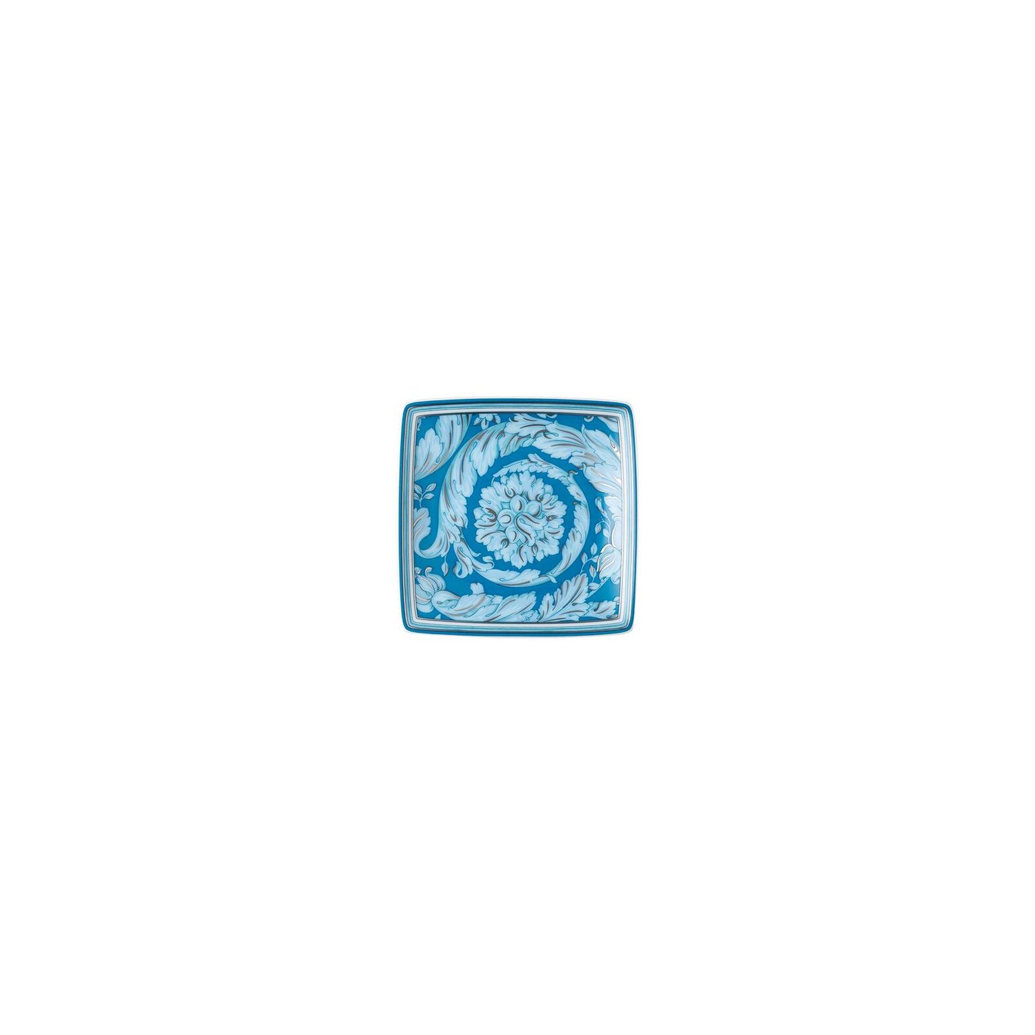 Versace Barocco Teal coppetta quadra piana 9 cm
