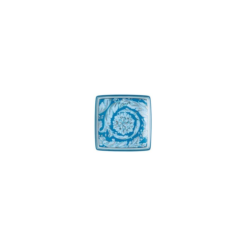 Versace Barocco Teal coppetta quadra piana 9 cm Versace Barocco Teal coppetta quadra piana 9 cm