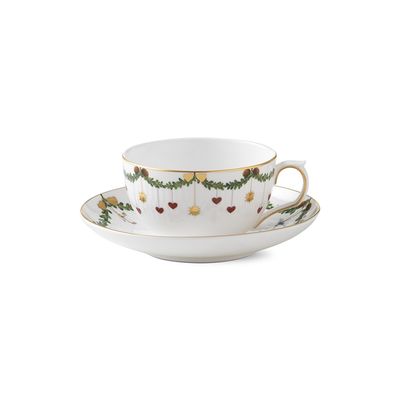 Royal Copenhagen Star Fluted Christmas Cup and Saucer