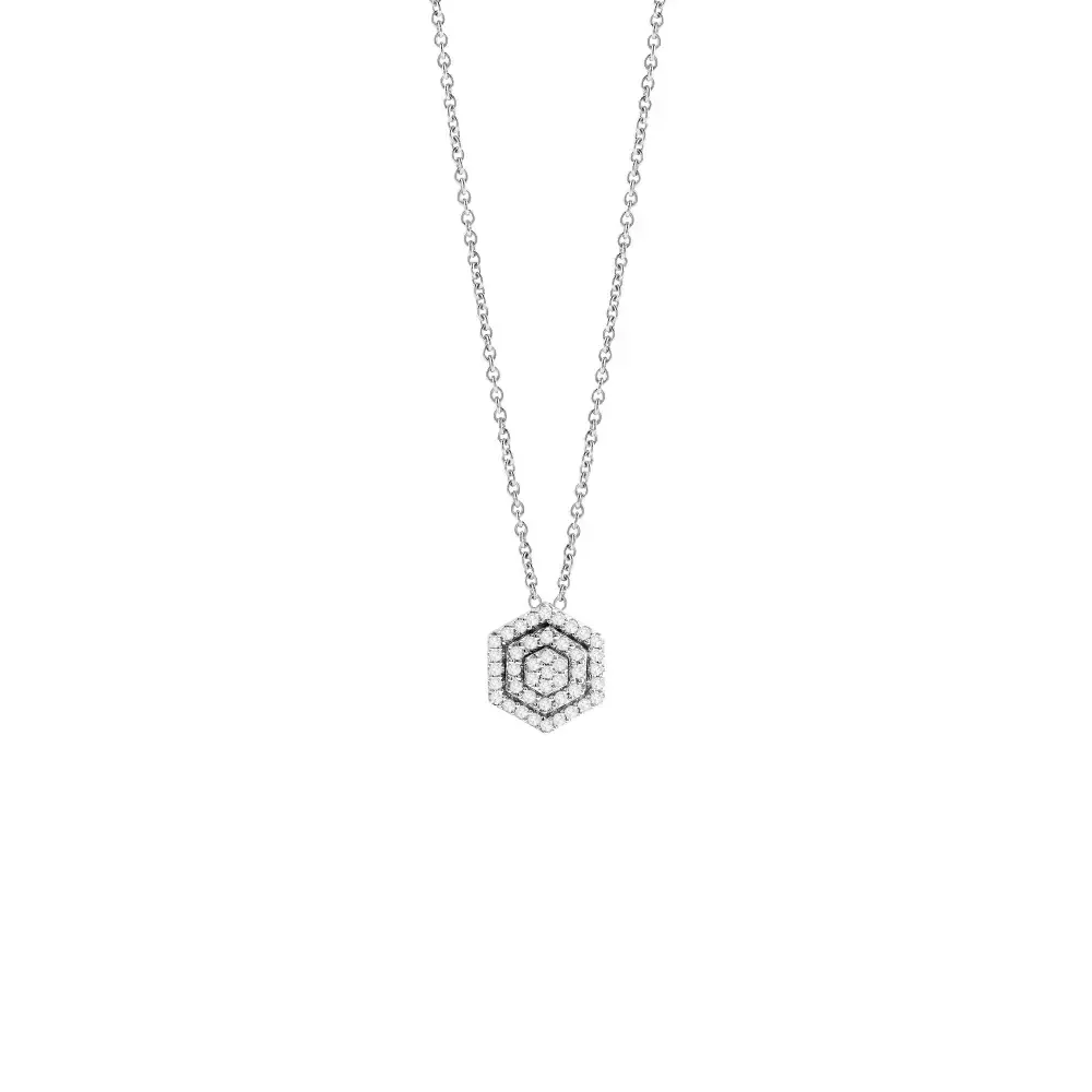 Salvini Damiani Linea BAGLIORI - Collana in oro bianco con diamanti ct. 0.14