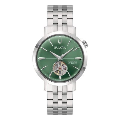 Bulova 96A319 Aerojet Automatic 38mm Verde orologio automatico per uomo