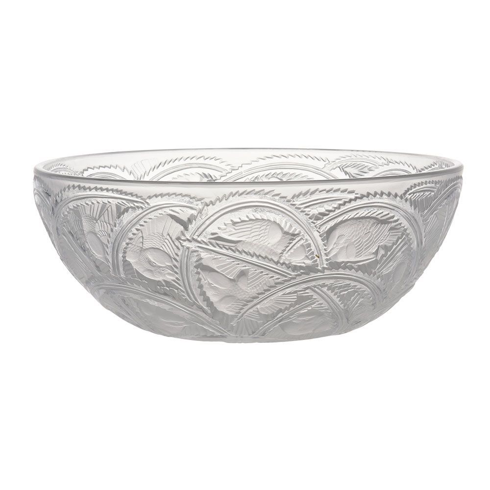 Lalique Coppa Poinsons Finches Bowl
