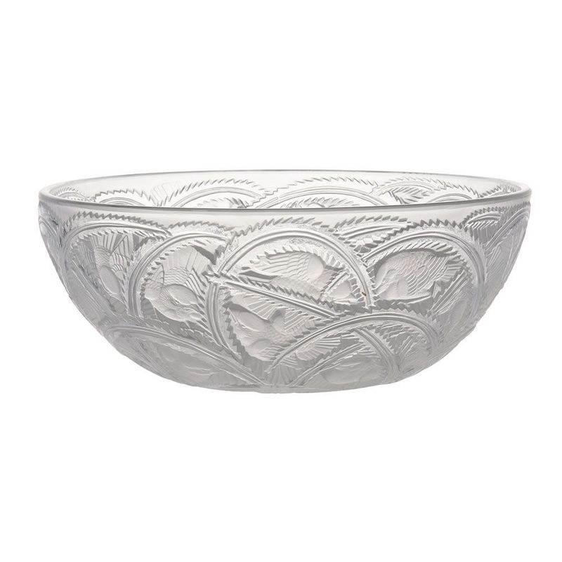 Lalique Coppa Poinsons Finches Bowl Lalique Coppa Poinsons Finches Bowl
