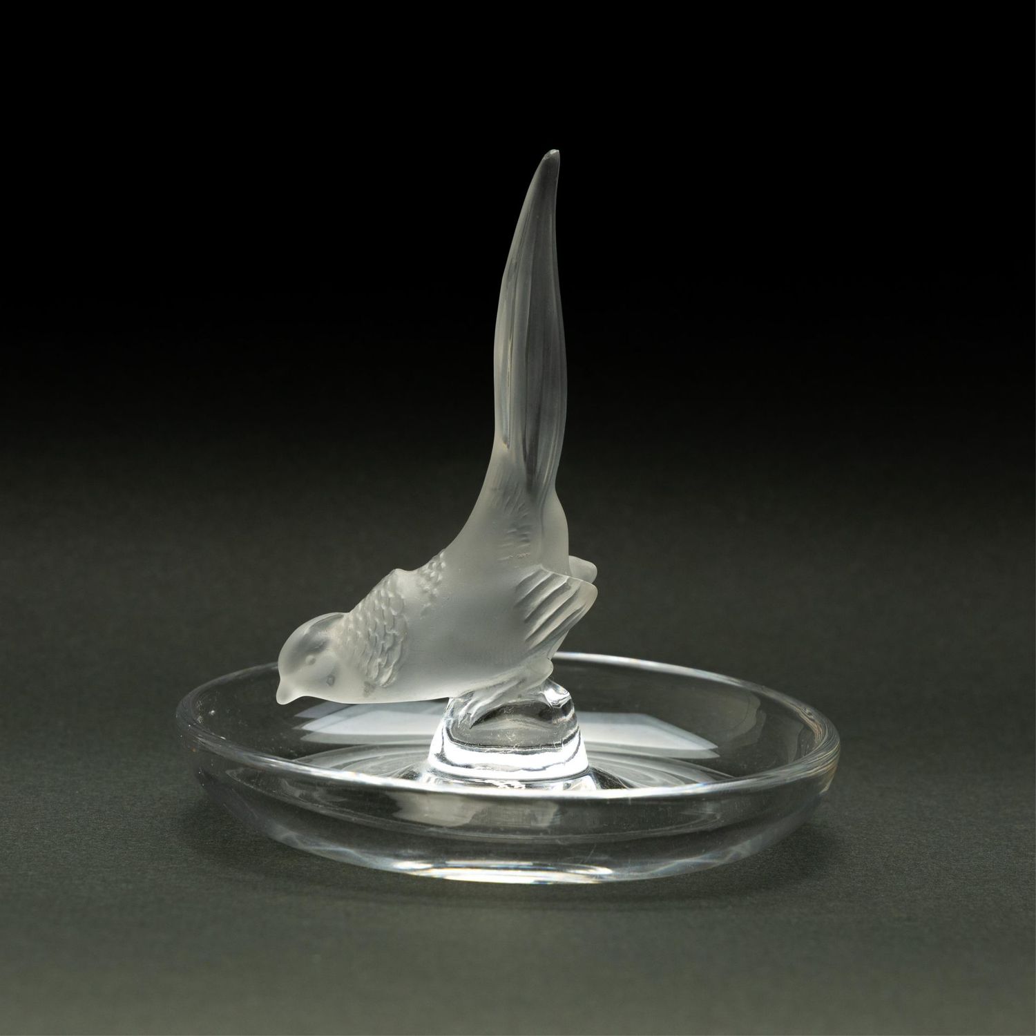 Lalique "Bird Pin Tray" - Svuota tasche con gufetto
