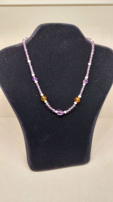 Collana Ametista Ambra e Perle