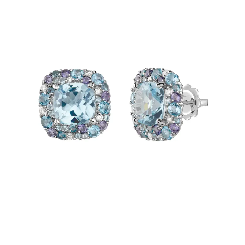 Salvini Damiani Linea BONBON - Orecchini in oro bianco con diamanti e topazi Salvini Damiani Linea BONBON - Orecchini in oro bianco con diamanti e topazi